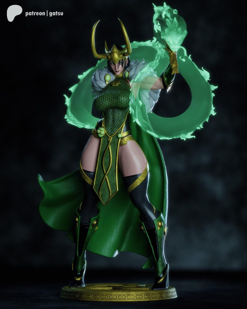 Lady Loki — Marvel / Figura de resina a escala 1/8 o 1/6 / Sin pintar o pintada a mano / Arte de fans impreso en 3D / Regalo de coleccionista imagen 1