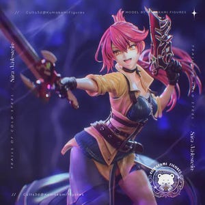 Sara Valestine Trails of Cold Steel Resin Figure, 1/8 1/6 Scale Resin Statue, Unpainted Garage Kit or Hand Painted, 3D Printed Collectible Bild 4