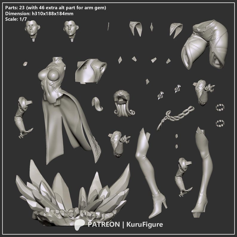 Emma Frost — Marvel | 1/8 1/6 Scale Resin Figure | Unpainted or Hand-Painted | 3D Printed Fan Art | Collector Gift image 7