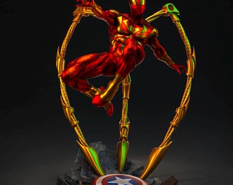 Iron Spider | 1/8 1/6 Scale Resin Figure | Unpainted or Hand-Painted | 3D Printed Fan Art | Collector Gift