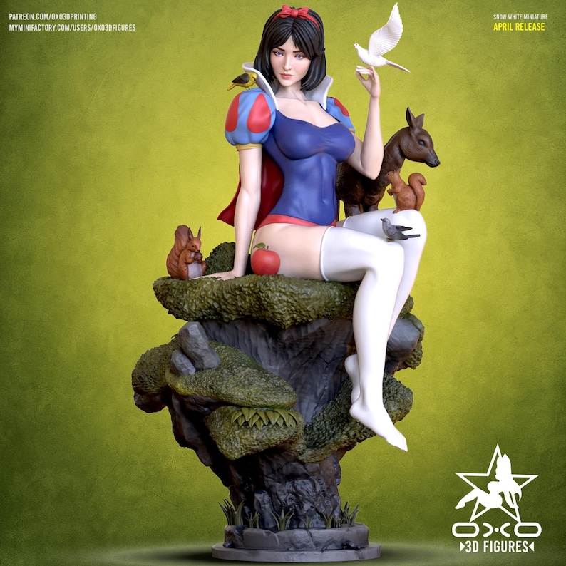 Snow White | 1/8 1/6 Scale Resin Figure | Unpainted or Hand-Painted | 3D Printed Fan Art | Collector Gift image 2
