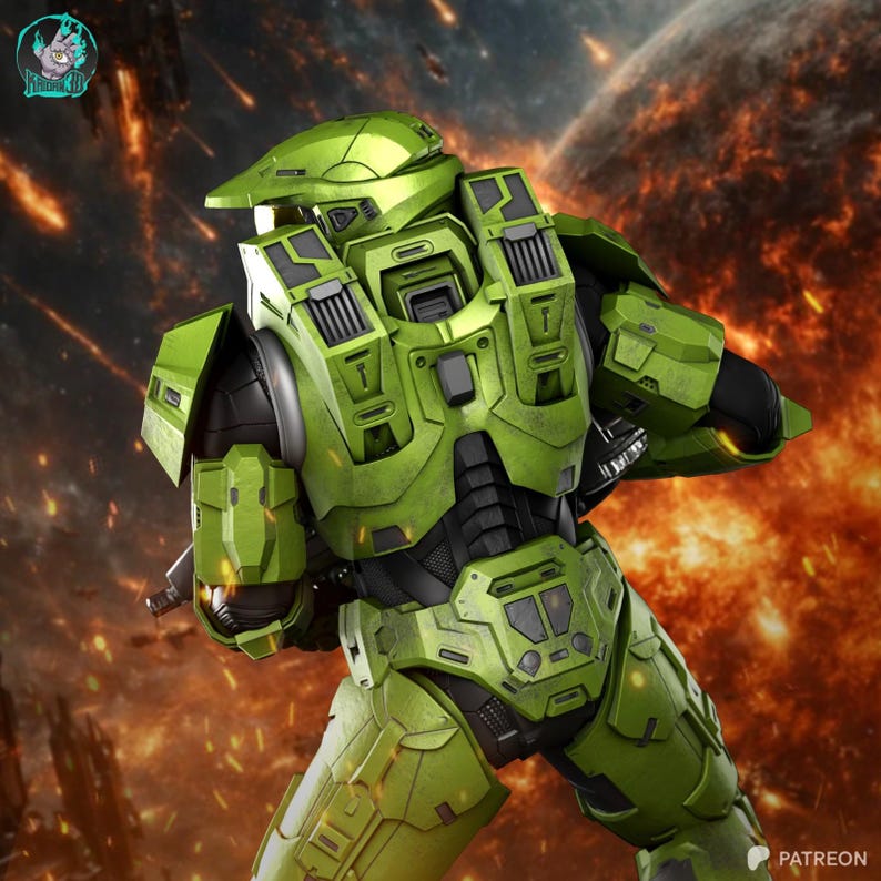 Master Chief Halo Resin Figure – 3D Printed Fan Art Collector Statue (1/8 1/6 Scale) | Collector Gift image 7