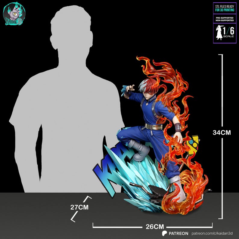 Shoto Todoroki My Hero Academia Resin Figure – 1/6 Scale 3D Printed Fan Art Statue | Collector Gift image 8
