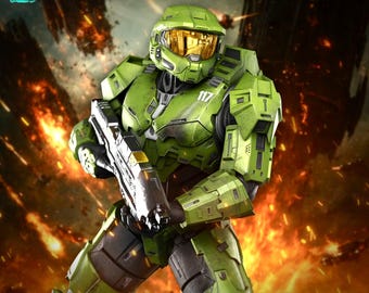 Master Chief Halo Resin Figure – 3D Printed Fan Art Collector Statue (1/8 1/6 Scale) | Collector Gift