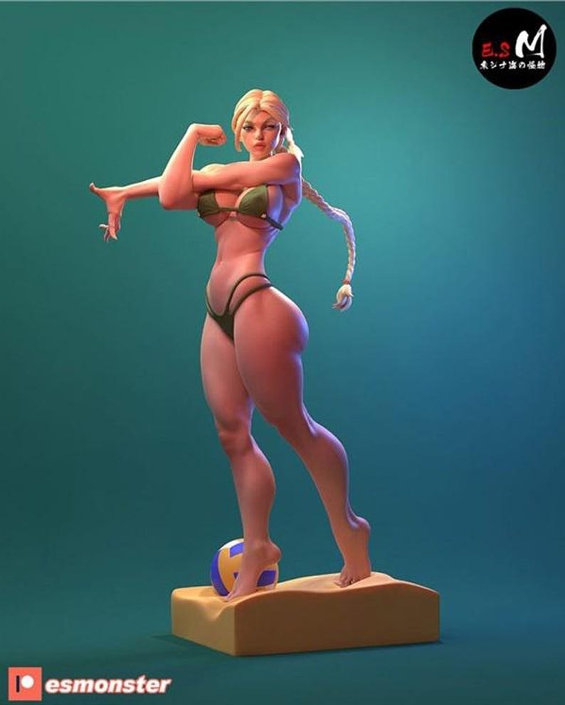 Street Fighter Cammy Resin Figure – 1/8 1/6 Scale 3D Printed Fan Art Statue | Collector Gift image 2