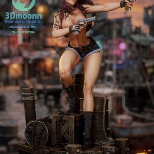 Revy Black Lagoon Resin Figure – 1/8 1/6 Scale 3D Printed Fan Art Statue | Collector Gift image 10