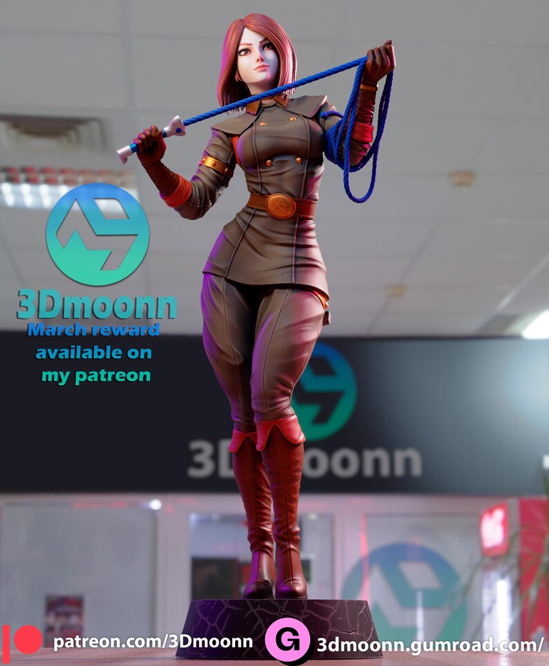 Luan Mendes Whip | 1/8 1/6 Scale Resin Figure | Unpainted or Hand-Painted | 3D Printed Fan Art | Collector Gift image 7