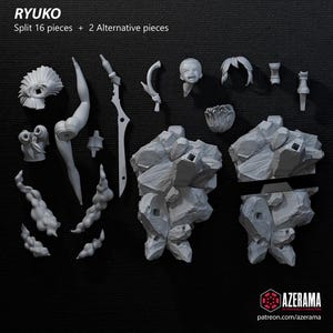 Ryuko Matoi — Kill la Kill | Figurka z żywicy w skali 1/8 1/6 | Fanowska grafika drukowana w 3D | Niepomalowany zestaw garażowy | Figurka kolekcjonerska | Prezent dla kolekcjonera zdjęcie 7
