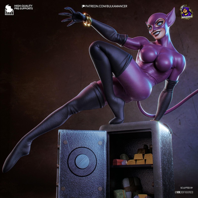 DC Comics Catwoman Resin Figure – 3D Printed Fan Art Statue (1/8, 1/6 Scale) | Collector Gift image 2