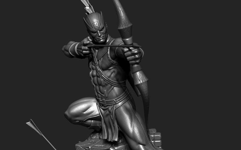 Hawkeye — Marvel | 1/8 1/6 Scale Resin Figure | 3D Printed Fan Art | Unpainted Garage Kit | Collector Statue | Collector Gift image 9