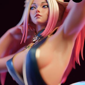 Ahri — League of Legends | Harsfiguur schaal 1/8 1/6 | Ongeverfd of handgeschilderd | 3D-geprinte fanart | Verzamelaarscadeau afbeelding 5