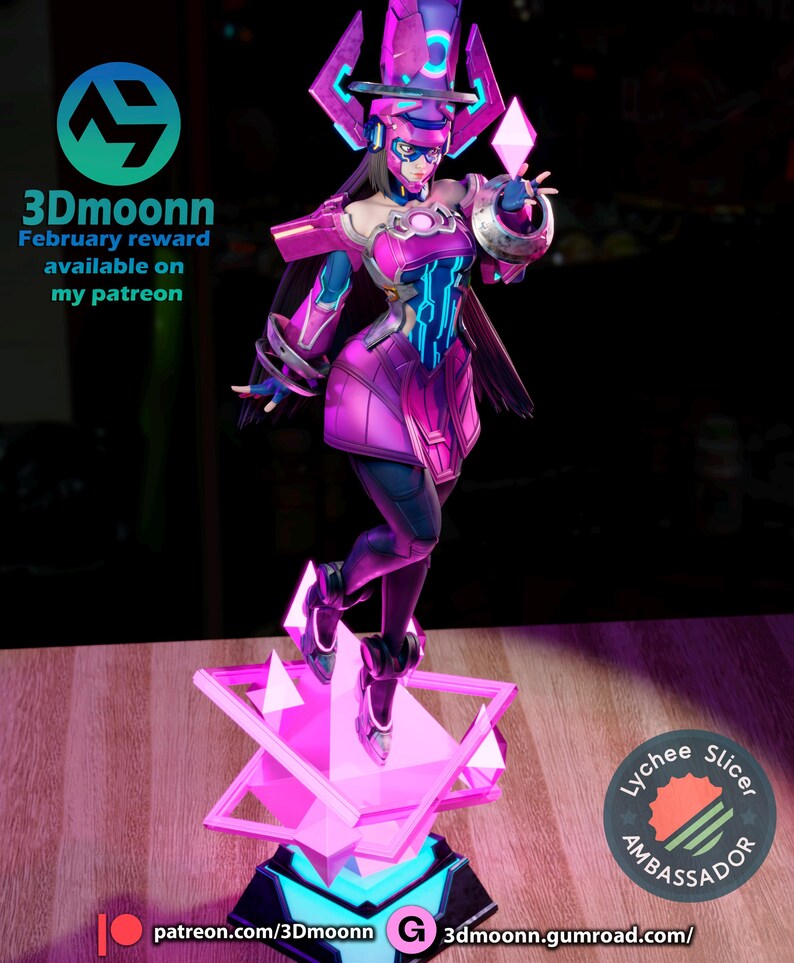 Galacta Medium Tier — Marvel | Harsfiguur schaal 1/8 1/6 | 3D-geprinte fanart | Ongeverfde garagekit | Verzamelaarsstandbeeld | Verzamelaarscadeau afbeelding 4