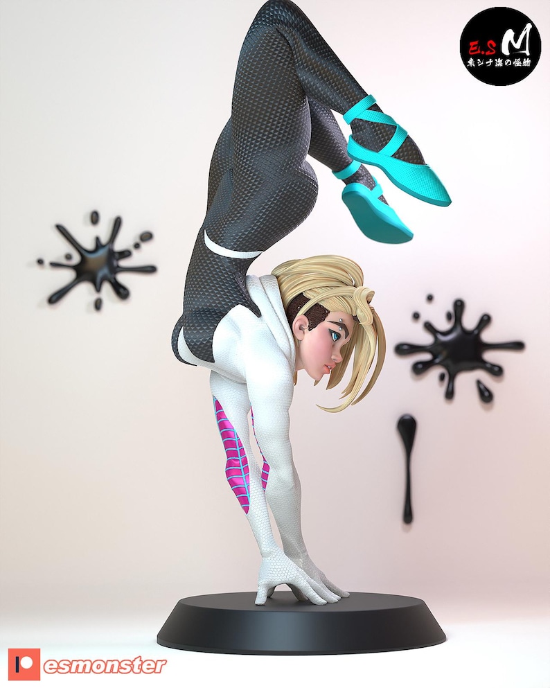 Spider Gwen — Marvel | 1/8 1/6 Scale Resin Figure | Unpainted or Hand-Painted | 3D Printed Fan Art | Collector Gift image 3