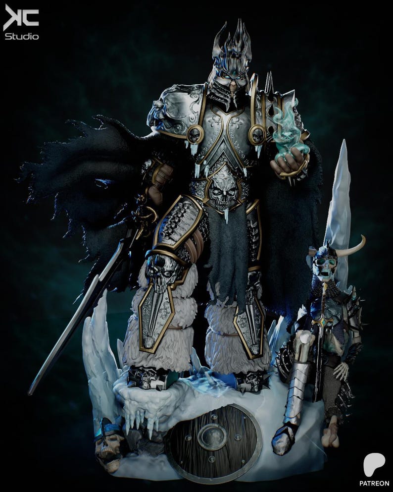 Lich King Diamond 20260401T104532Z | 1/8 1/6 Scale Resin Figure | Unpainted or Hand-Painted | 3D Printed Fan Art | Collector Gift imagen 4
