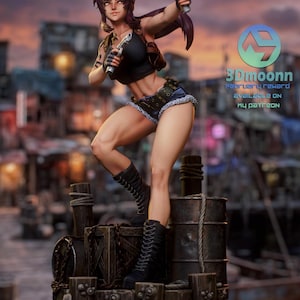 Revy Black Lagoon Resin Figure – 1/8 1/6 Scale 3D Printed Fan Art Statue | Collector Gift image 2
