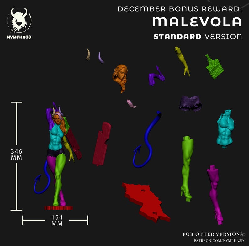 Malevola — Dispatch | 1/8 1/6 Scale Resin Figure | Unpainted or Hand-Painted | 3D Printed Fan Art | Collector Gift Bild 8