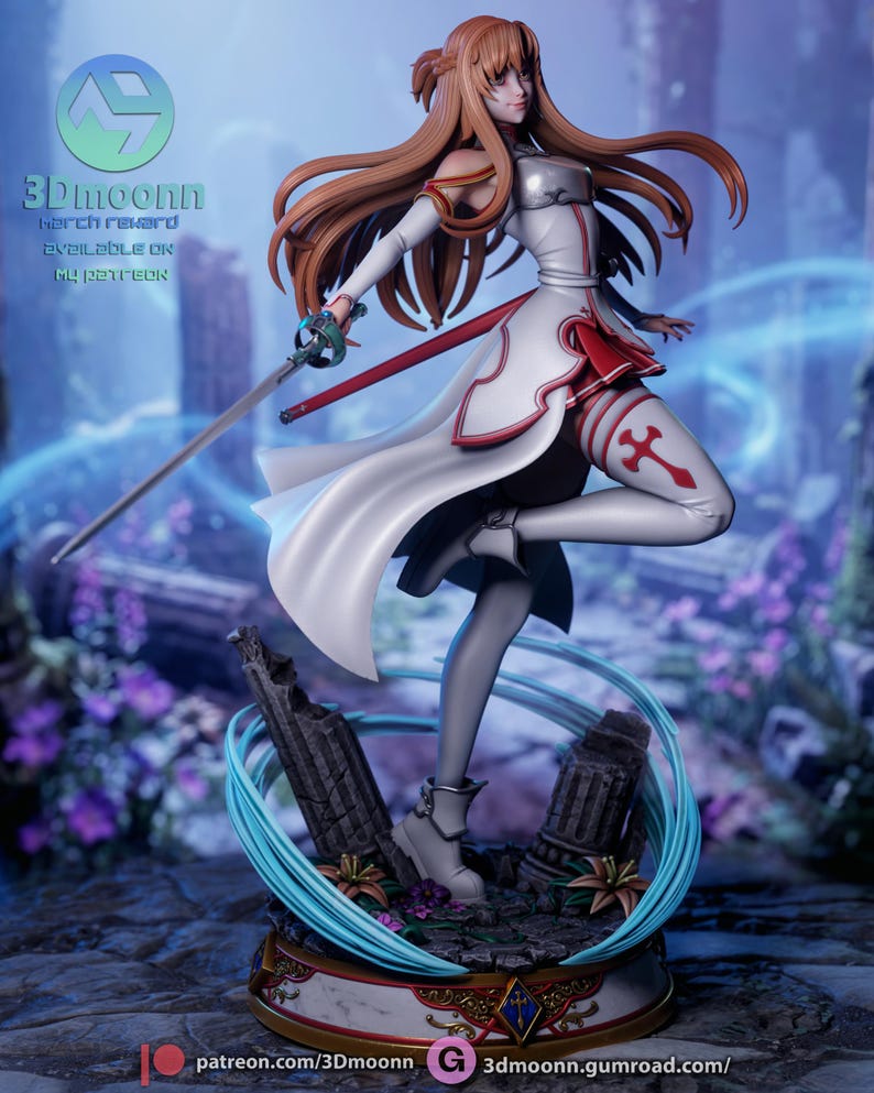 Asuna — Sword Art Online | 1/8 1/6 Scale Resin Figure | Unpainted or Hand-Painted | 3D Printed Fan Art | Collector Gift image 3