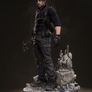 Leon S. Kennedy Resident Evil Resin Figure – 1/8 1/6 Scale 3D Printed Fan Art Statue | Collector Gift image 8