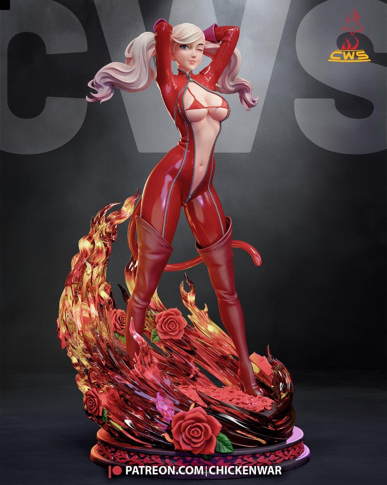 Ann Takamaki Persona 5 Resin Figure – 1/8 1/6 Scale 3D Printed Fan Art Statue | Collector Gift image 3
