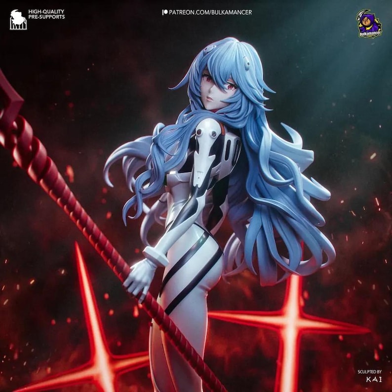 Rei Ayanami — Neon Genesis Evangelion | 1/8 1/6 Scale Resin Figure | Unpainted or Hand-Painted | 3D Printed Fan Art | Collector Gift image 1