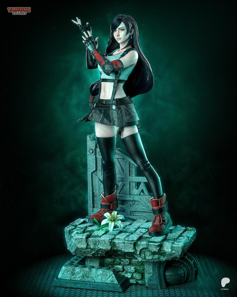 Tifa Lockhart — FF VII / Figura de resina a escala 1/8 o 1/6 / Sin pintar o pintada a mano / Arte de fans impreso en 3D / Regalo de coleccionista imagen 3