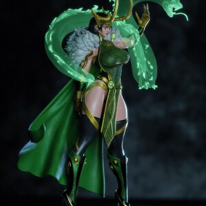 Lady Loki — Marvel / Figura de resina a escala 1/8 o 1/6 / Sin pintar o pintada a mano / Arte de fans impreso en 3D / Regalo de coleccionista imagen 5