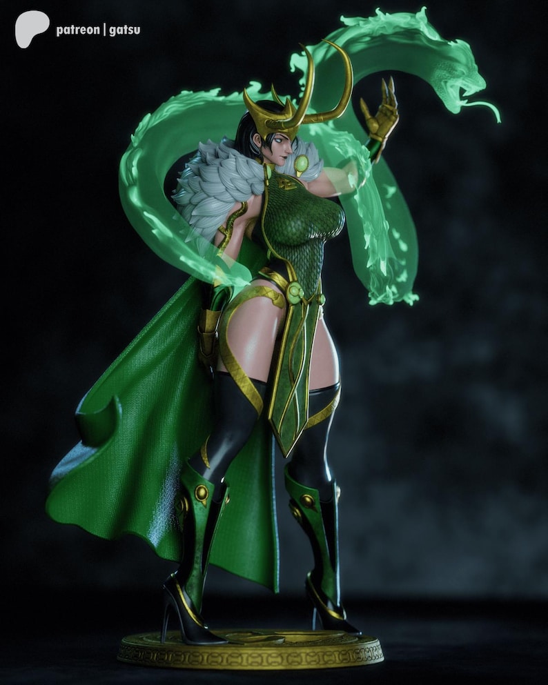 Lady Loki — Marvel / Figura de resina a escala 1/8 o 1/6 / Sin pintar o pintada a mano / Arte de fans impreso en 3D / Regalo de coleccionista imagen 5