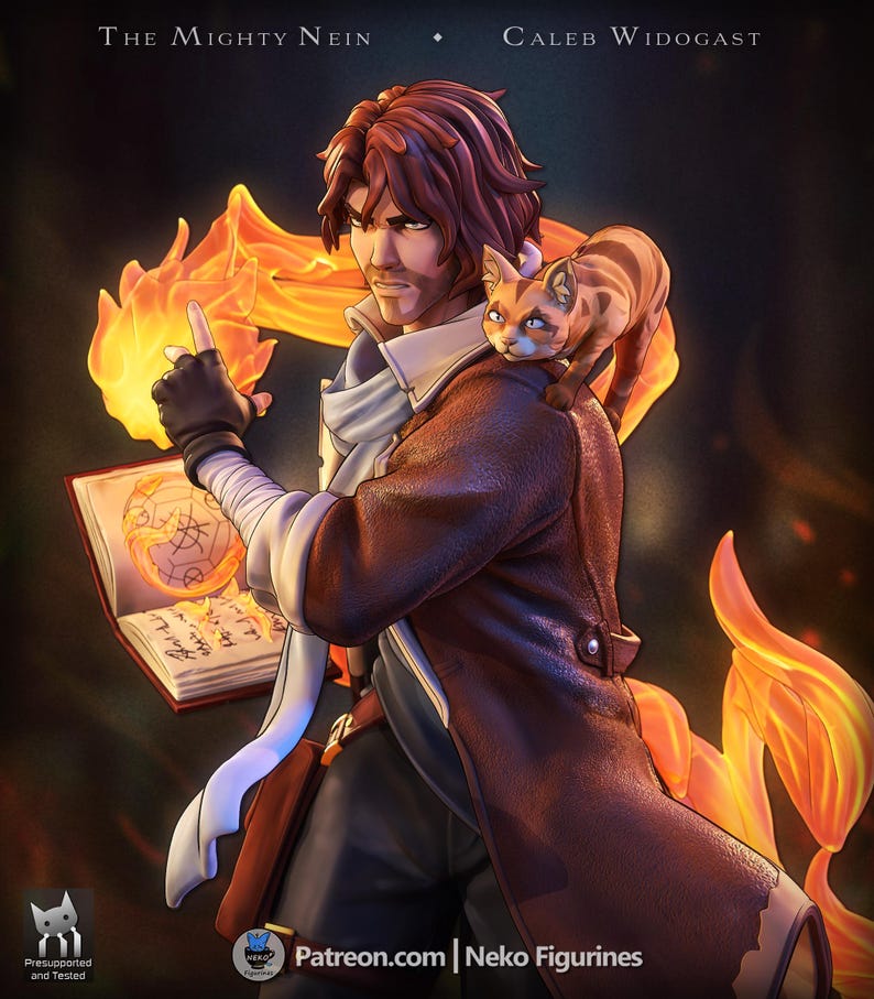 Figura de Caleb Widogast de Critical Role – Estátua em resina na escala 1/8/1/6 (sem pintura) | Presente para colecionadores imagem 1