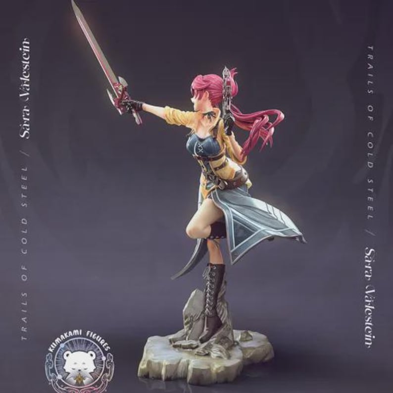Sara Valestine — Trails of Cold Steel | 1/8 1/6 Scale Resin Figure | Unpainted or Hand-Painted | 3D Printed Fan Art | Collector Gift image 6