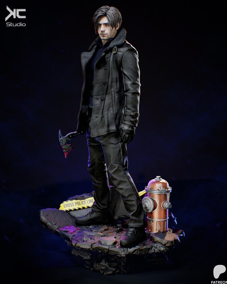Leon S. Kennedy Resident Evil Resin Figure – 1/8 1/6 Scale 3D Printed Fan Art Statue | Collector Gift image 10