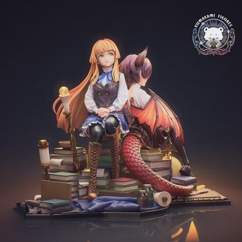 Anne en Grea Diorama — Granblue Fantasy | Harsfiguur schaal 1/8 1/6 | Ongeverfd of handgeschilderd | 3D-geprinte fanart | Verzamelaarscadeau afbeelding 6