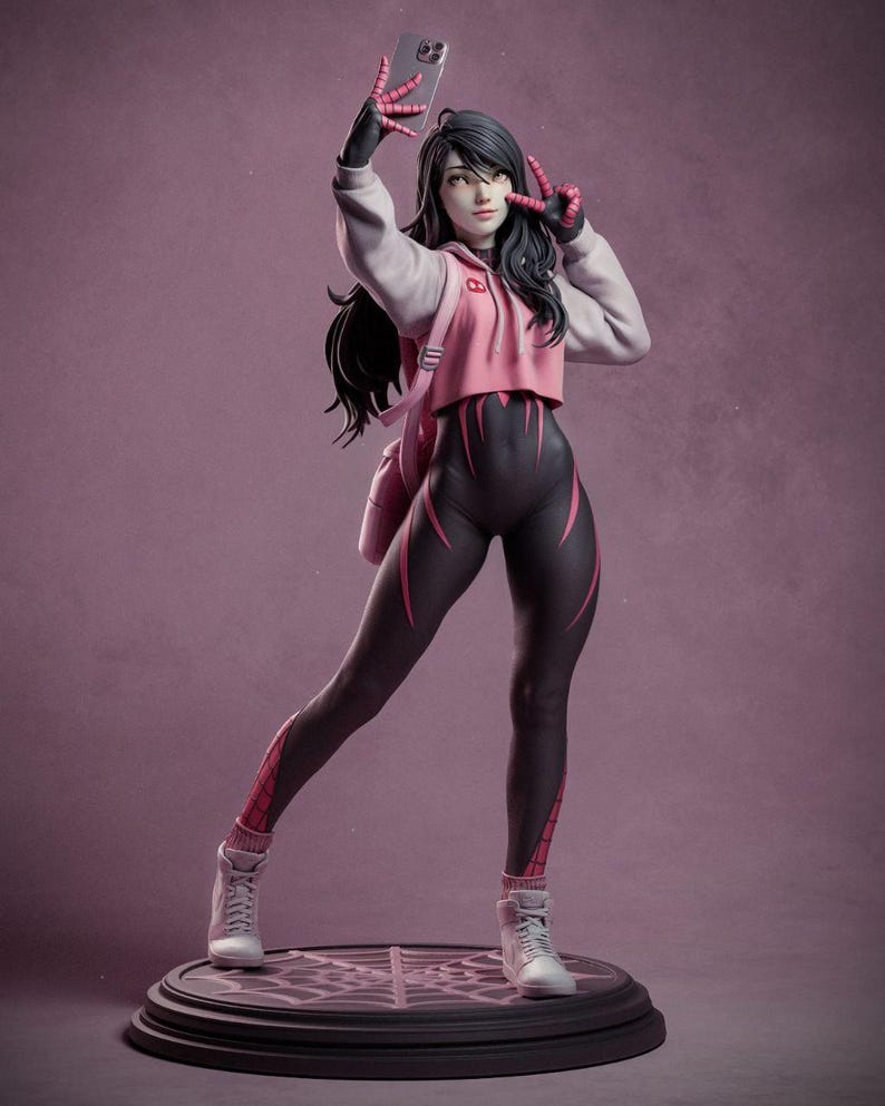 Spider-Girl — Spider-Man / Marvel Comics | Figurine en résine à l'échelle 1/8 1/6 | Non peint ou peint à la main | Fan art imprimé en 3D | Cadeau de collection image 3