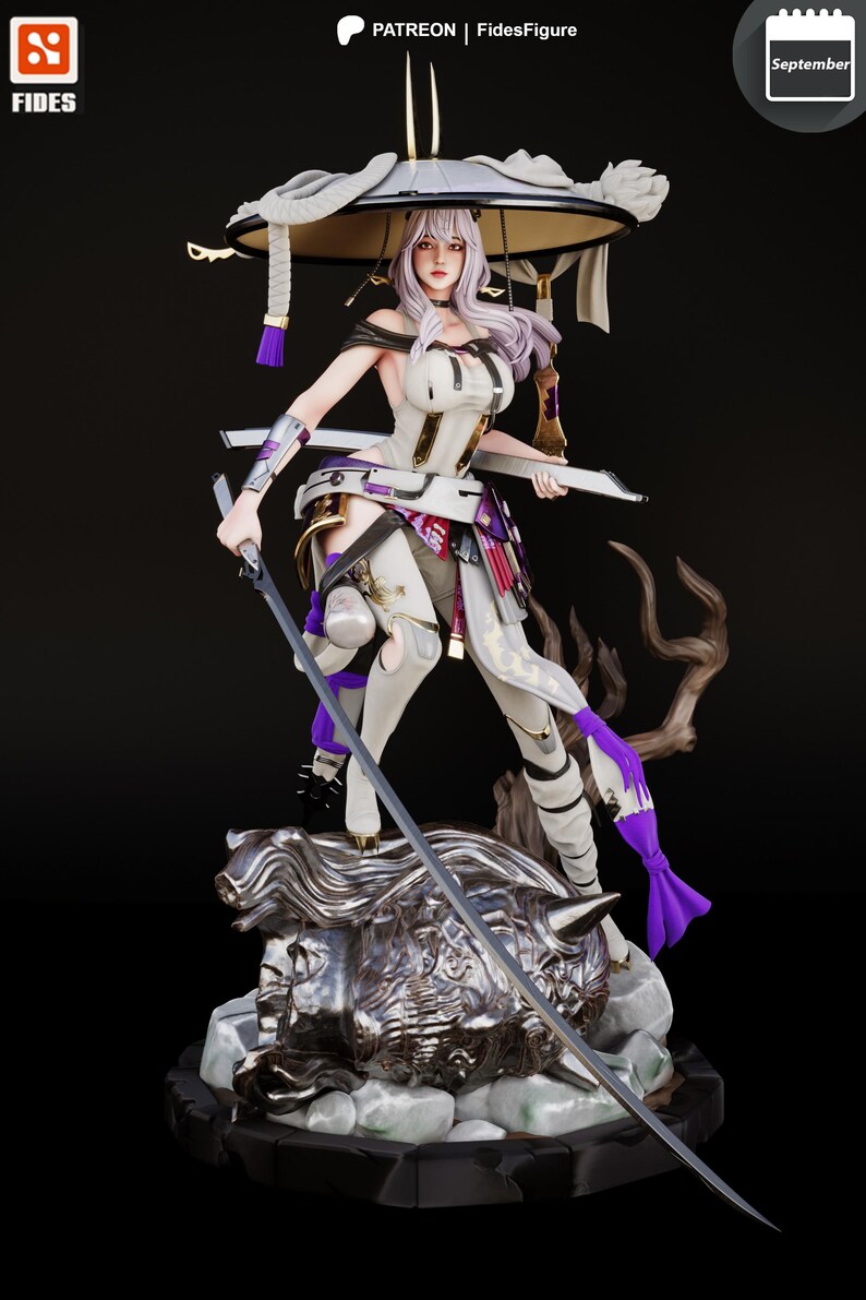 Scarlet | Harsfiguur schaal 1/8 1/6 | Ongeverfd of handgeschilderd | 3D-geprinte fanart | Verzamelaarscadeau afbeelding 10
