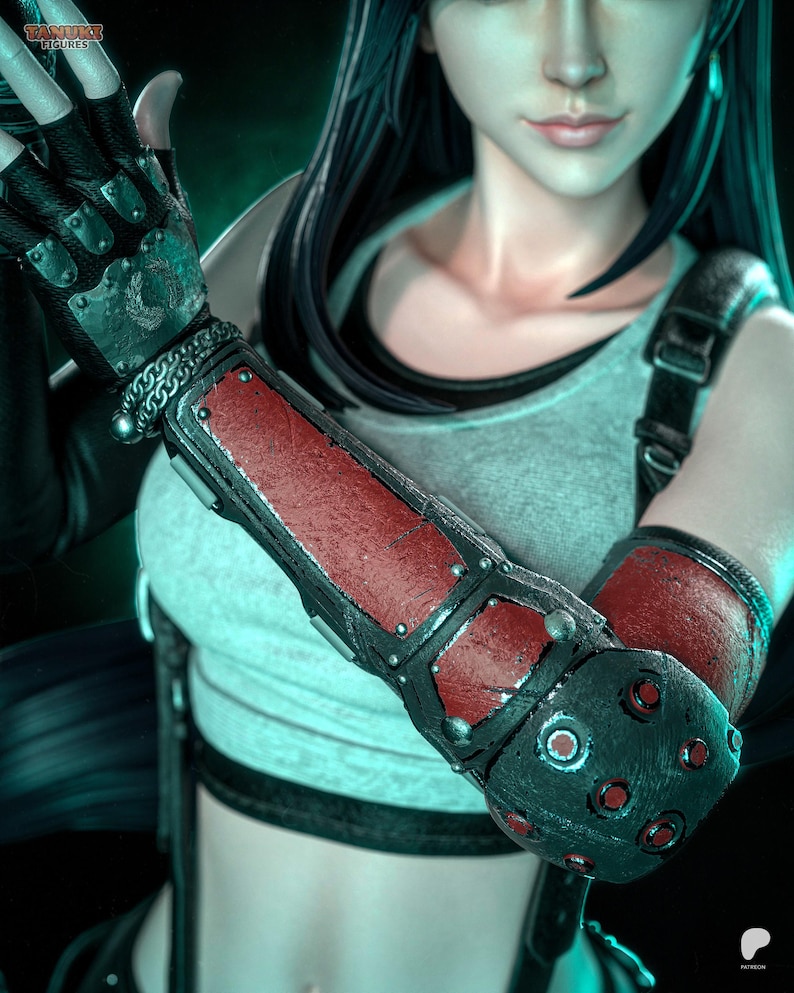 Tifa Lockhart — FF VII / Figura de resina a escala 1/8 o 1/6 / Sin pintar o pintada a mano / Arte de fans impreso en 3D / Regalo de coleccionista imagen 10