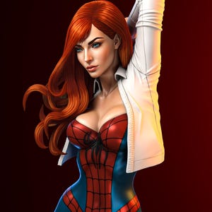 Mary Jane — Marvel | 1/8 1/6 Scale Resin Figure | 3D Printed Fan Art | Unpainted Garage Kit | Collector Statue | Collector Gift image 9