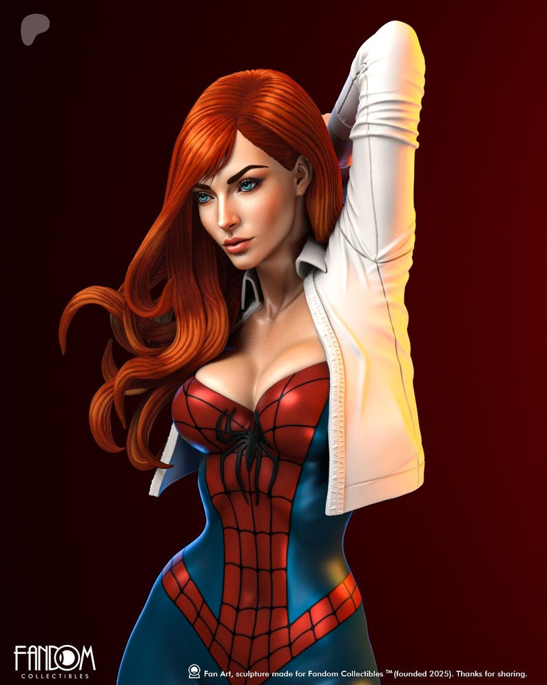 Mary Jane — Marvel | 1/8 1/6 Scale Resin Figure | 3D Printed Fan Art | Unpainted Garage Kit | Collector Statue | Collector Gift image 9
