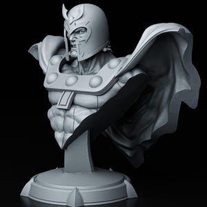 Magneto Bust | 1/8 1/6 Scale Resin Figure | Unpainted or Hand-Painted | 3D Printed Fan Art | Collector Gift imagen 2