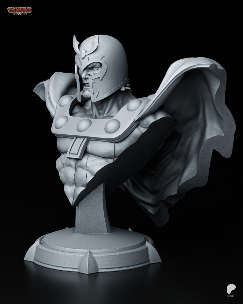 Magneto Bust | 1/8 1/6 Scale Resin Figure | Unpainted or Hand-Painted | 3D Printed Fan Art | Collector Gift imagen 2