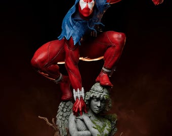 Poly Mind Scarlet Spider Project | 1/8 1/6 Scale Resin Figure | Unpainted or Hand-Painted | 3D Printed Fan Art | Collector Gift