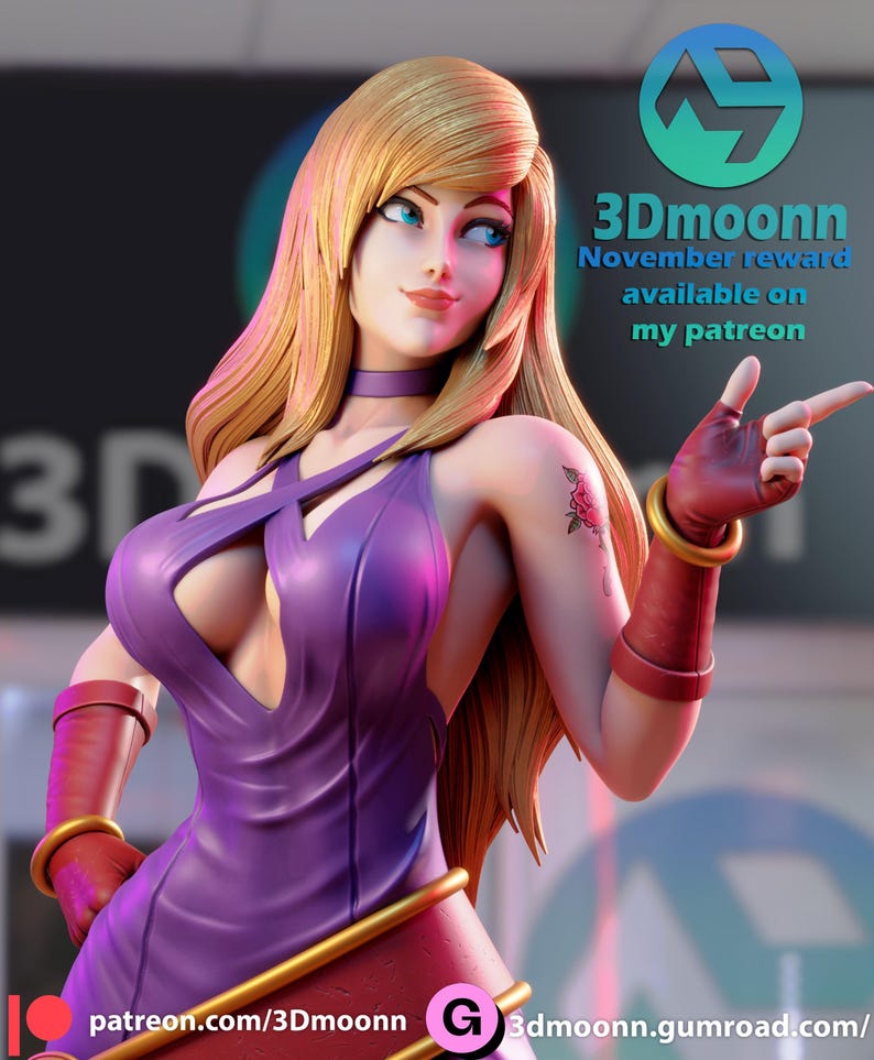 B Jennet — The King of Fighters | 1/8 1/6 Scale Resin Figure | Unpainted or Hand-Painted | 3D Printed Fan Art | Collector Gift image 1