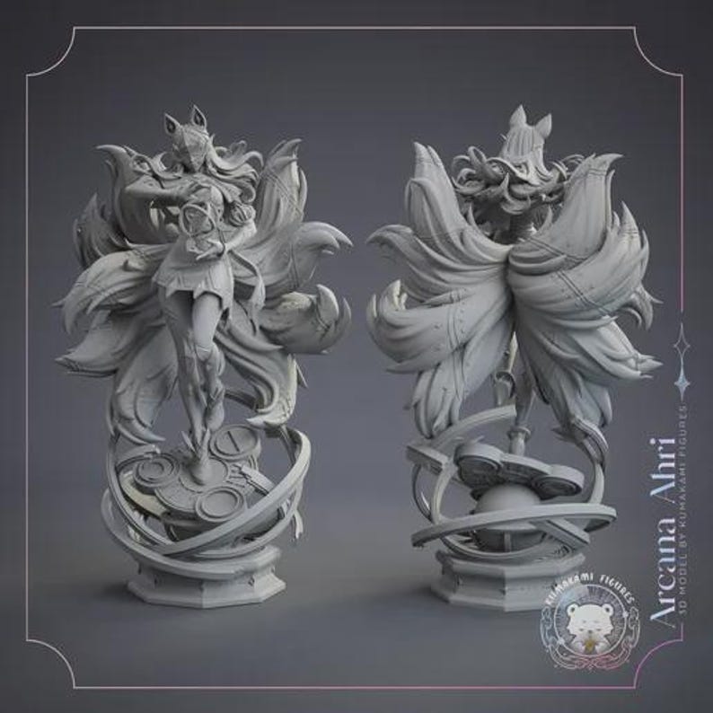 MysticRealms Bundle — Mixed (Kumakami) | 1/8 1/6 Scale Resin Figure | Unpainted or Hand-Painted | 3D Printed Fan Art | Collector Gift zdjęcie 6