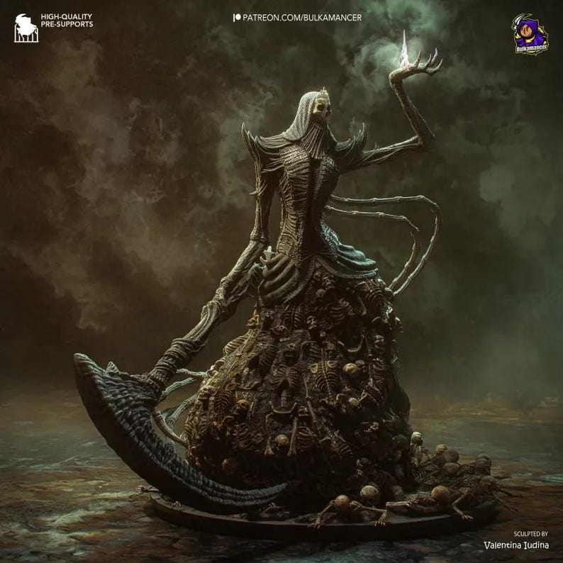 Figura de resina de Nashandra de Dark Souls (Arte de Fan) – Estatua impresa en 3D a escala 1/8 y 1/6 / Regalo de coleccionista imagen 3