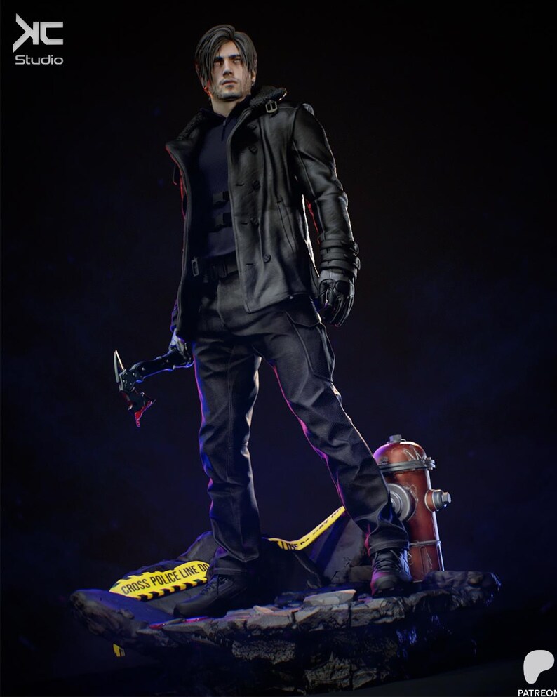 Leon S. Kennedy Resident Evil Resin Figure – 1/8 1/6 Scale 3D Printed Fan Art Statue | Collector Gift image 7
