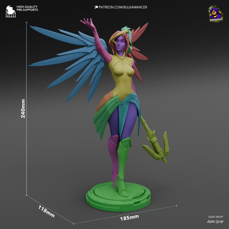 Mercy — Overwatch | 1/8 1/6 Scale Resin Figure | Unpainted or Hand-Painted | 3D Printed Fan Art | Collector Gift image 1