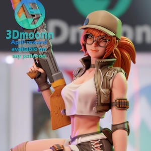 Fio Metal Slug Resin Figure – 1/8 1/6 Scale 3D Printed Fan Art Statue | Collector Gift image 6
