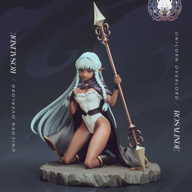Rosalinde — Unicorn Overlord | 1/8 1/6 Scale Resin Figure | Unpainted or Hand-Painted | 3D Printed Fan Art | Collector Gift image 1