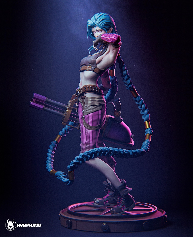 Jinx — League of Legends / Arcane | 1/8 1/6 Scale Resin Figure | Unpainted or Hand-Painted | 3D Printed Fan Art | Collector Gift image 3