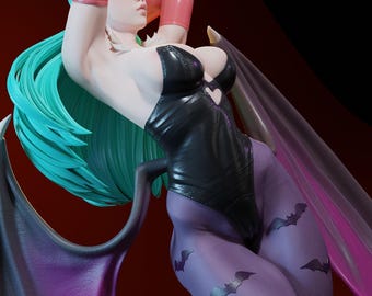 Morrigan / Figura de resina a escala 1/8 o 1/6 / Sin pintar o pintada a mano / Arte de fans impreso en 3D / Regalo de coleccionista