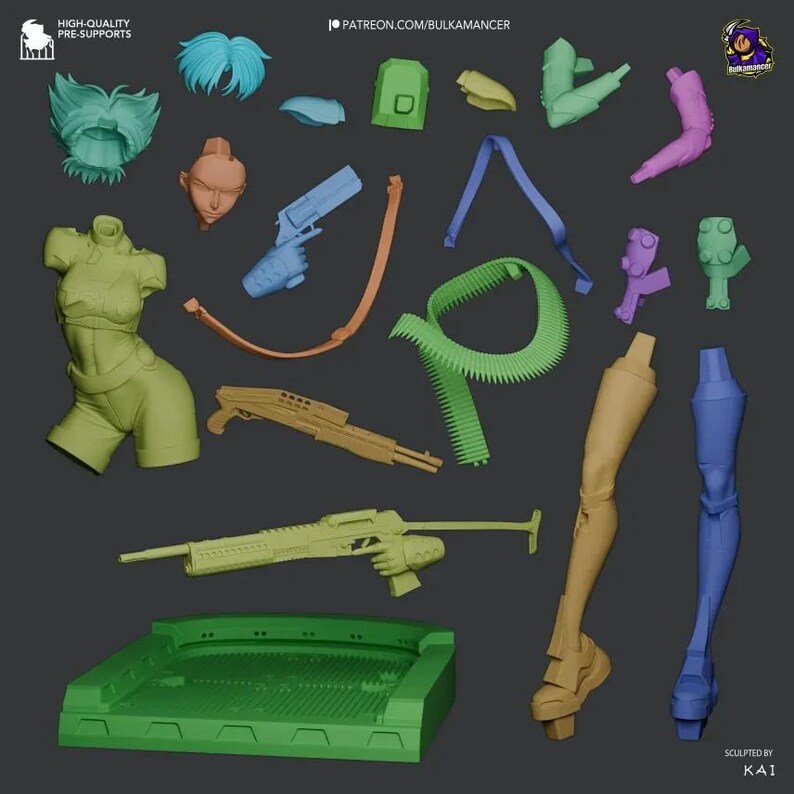 Konoko — Oni / Figura de resina a escala 1/8 y 1/6 / Sin pintar o pintada a mano / Arte de fans impreso en 3D / Regalo de coleccionista imagen 7