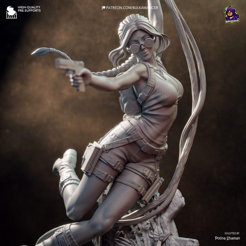 Lara Croft Tomb Raider Resinfigur – Skala 1/8 1/6 3D-tryckt fankonststaty | Samlargåva bild 6